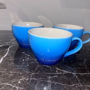 3 Le Creuset Stoneware Mug Bistro Azure Ombré “Giant Cappuccino Mug”40ml 14oz
